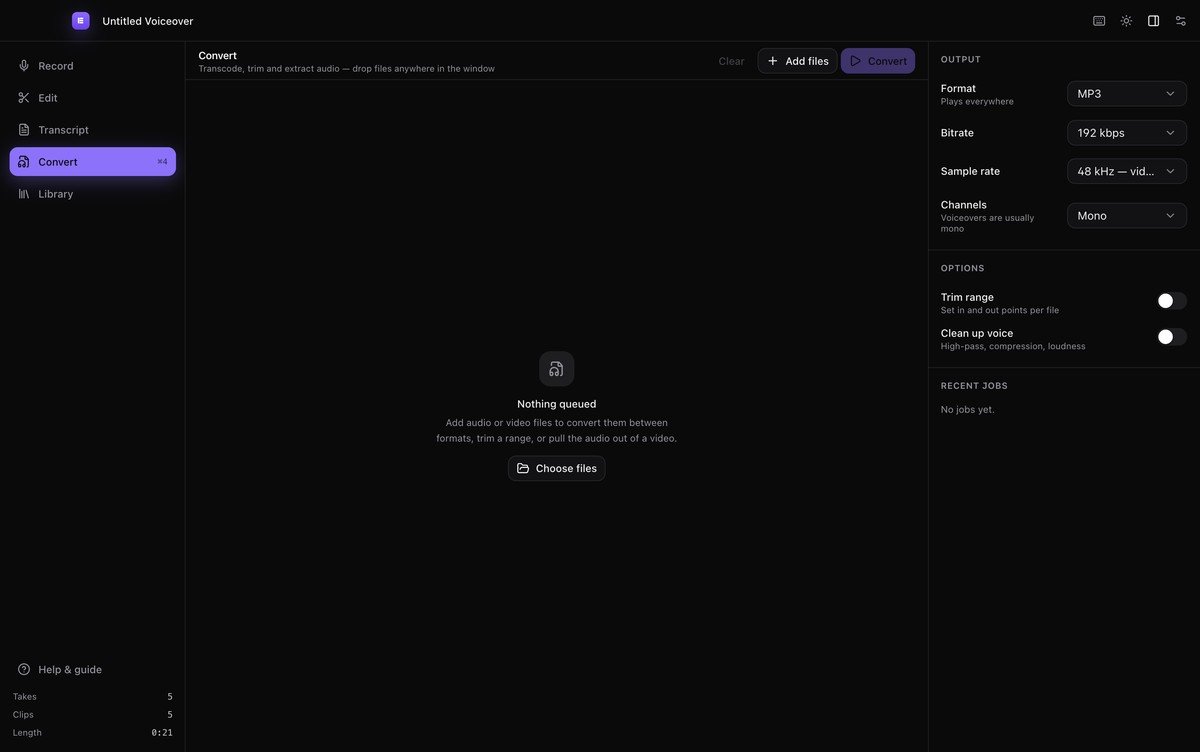 The batch conversion queue