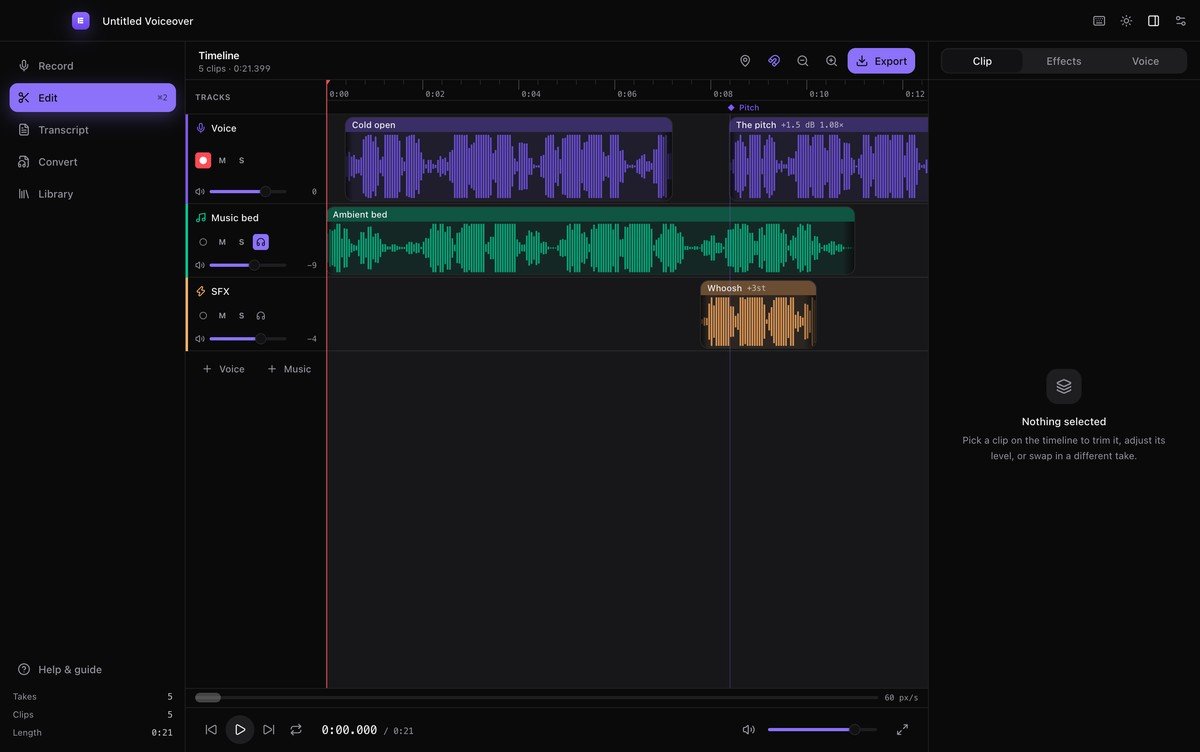The multi-track timeline